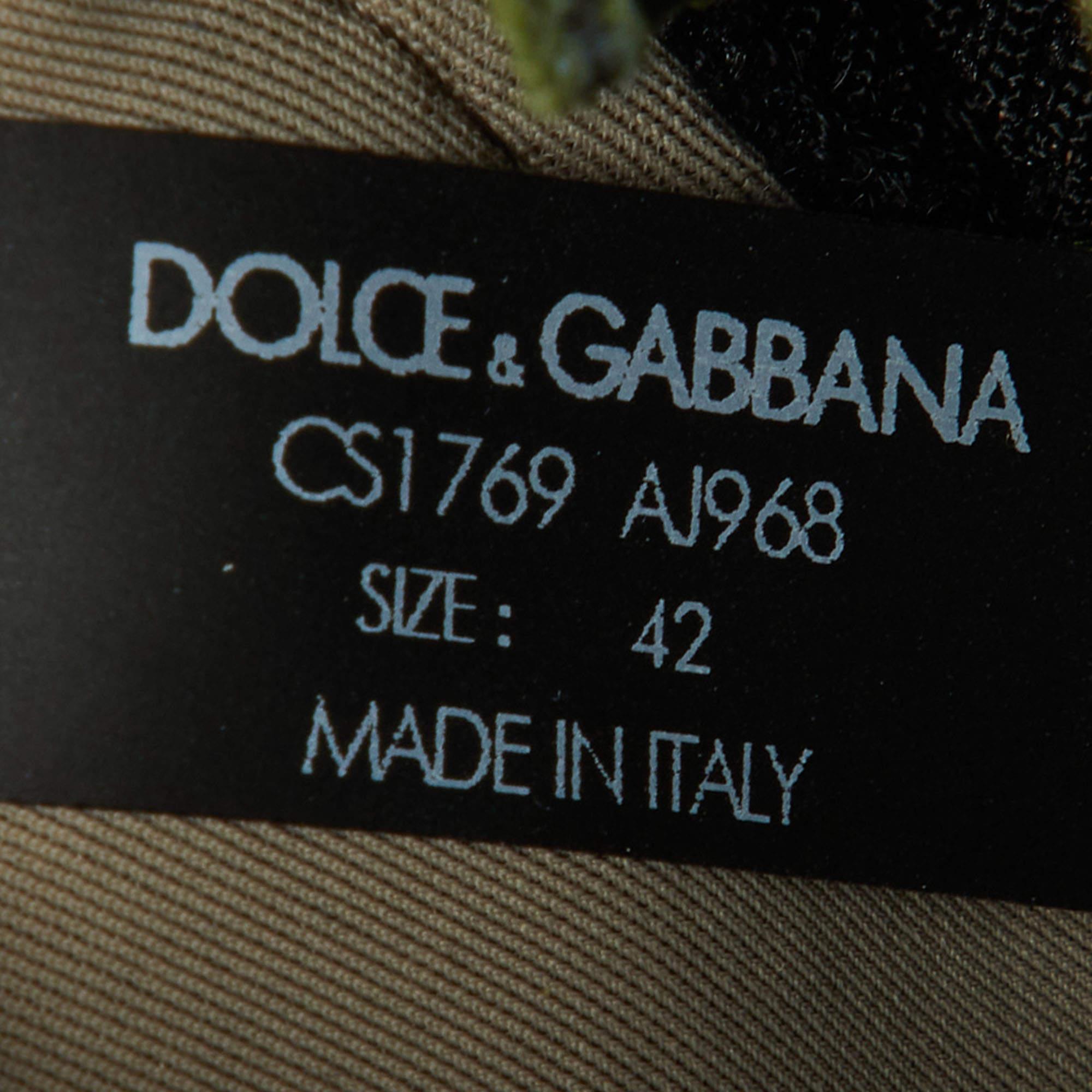 Dolce & Gabbana Tricolor Fabric and Mesh Ns1 Low Top Sneakers Size 42 4