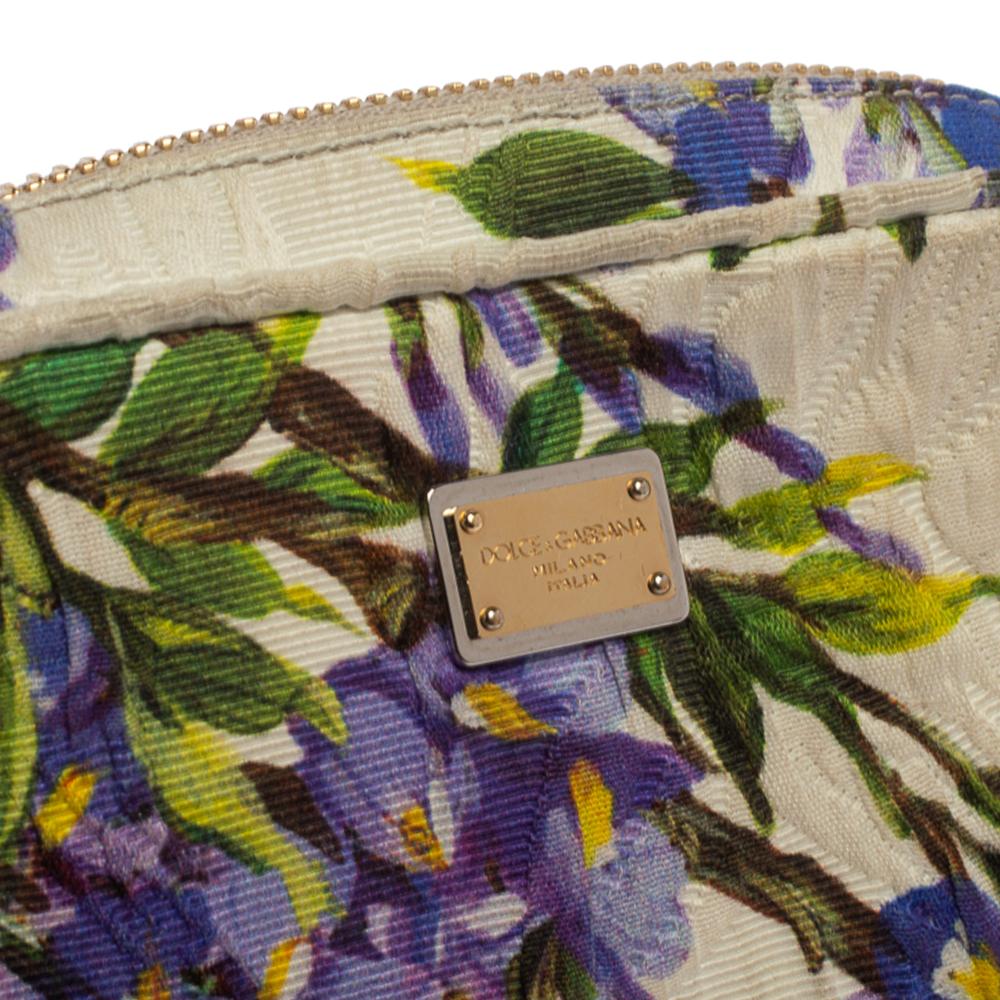 Dolce & Gabbana Tricolor Floral Print Fabric Miss Glam Chain Shoulder Bag 7