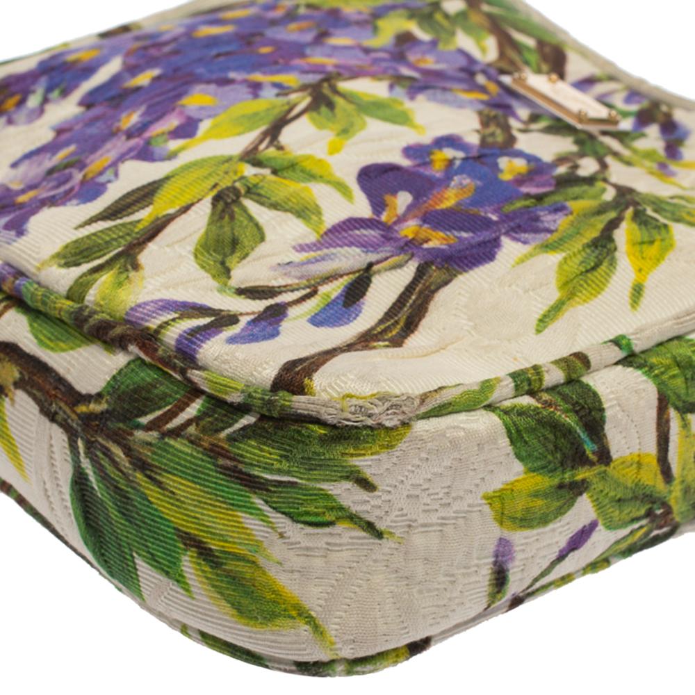 Dolce & Gabbana Tricolor Floral Print Fabric Miss Glam Chain Shoulder Bag 1