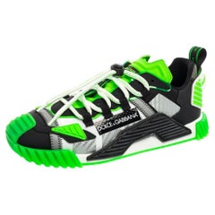 Dolce 
Gabbana Tricolor Leather And Fabric Lace Up Sneakers Size 41