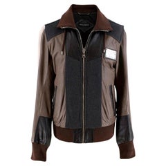 Dolce & Gabbana Tricolour Dark Brown Leather Jacket