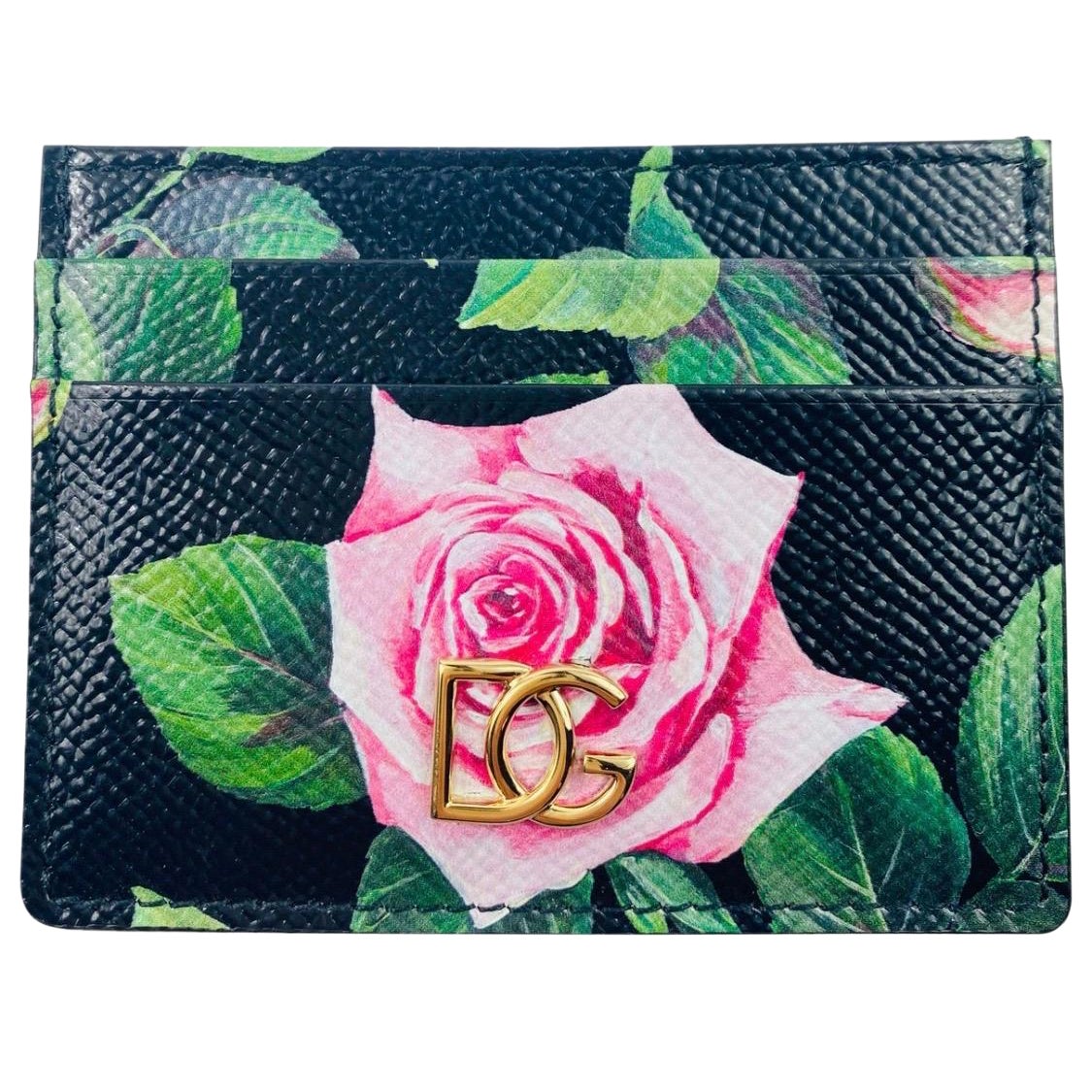Dolce 
Gabbana Tropical Rose
printed Vitello leather cardholder