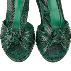 Dolce & Gabbana Tropical Snake Leather Straps Sandals Heels KEIRA Green EUR 38