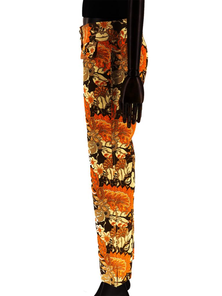 Brown Dolce & Gabbana Trousers In a 60s Inspired Print Spring 2004 For Sale