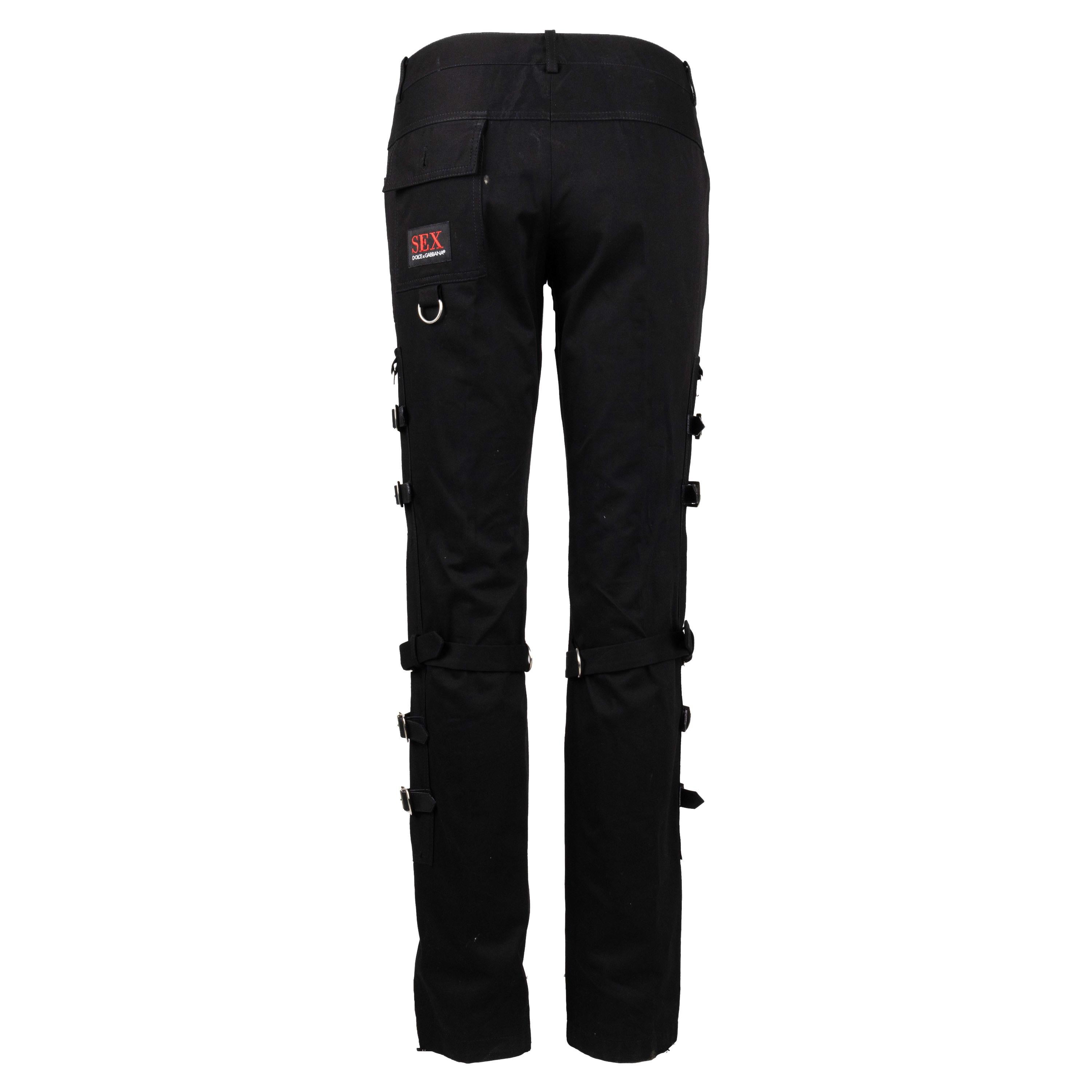 Noir Dolce & Gabbana Pantalon à boucles - Années 00 en vente
