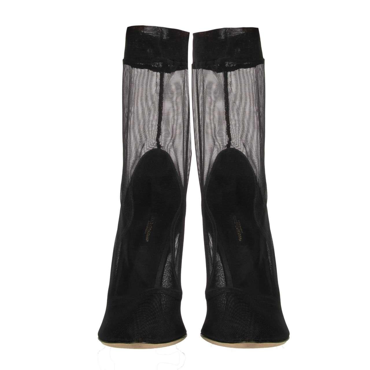Dolce & Gabbana - Tulle Heels Pumps COCO Black 39 9 In Excellent Condition In Erkrath, DE