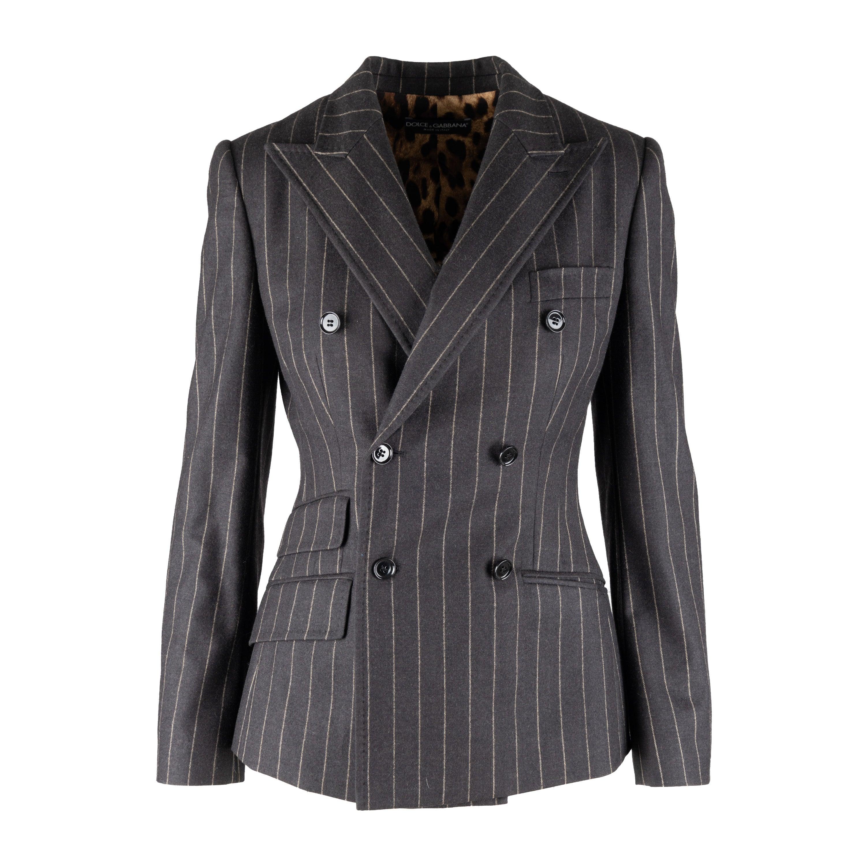 Black Dolce & Gabbana Turlington Pinstripe Suit - '10s For Sale