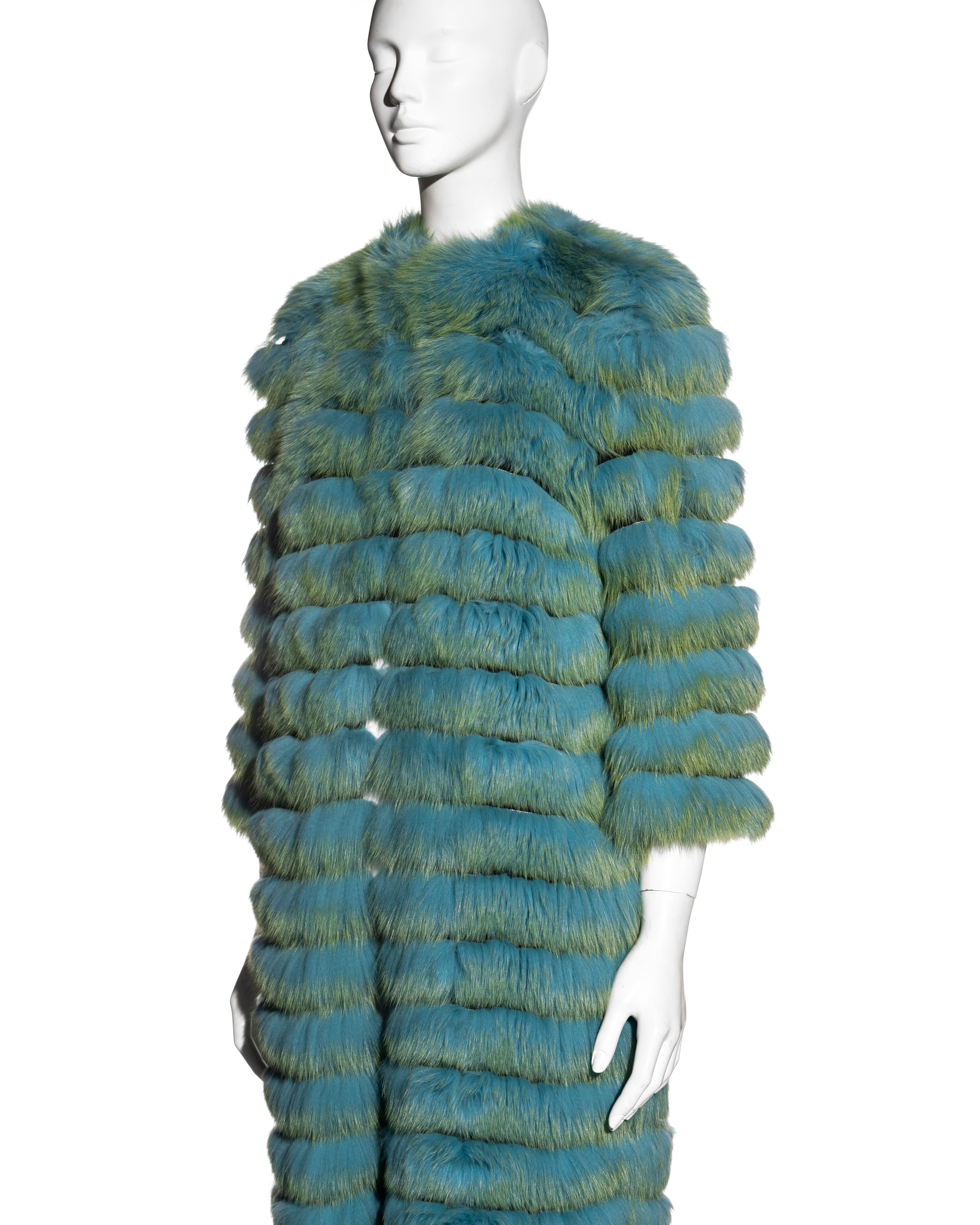 Dolce & Gabbana turquoise fox fur full-length coat, fw 1999 2