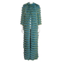 Dolce & Gabbana turquoise fox fur full-length coat, fw 1999