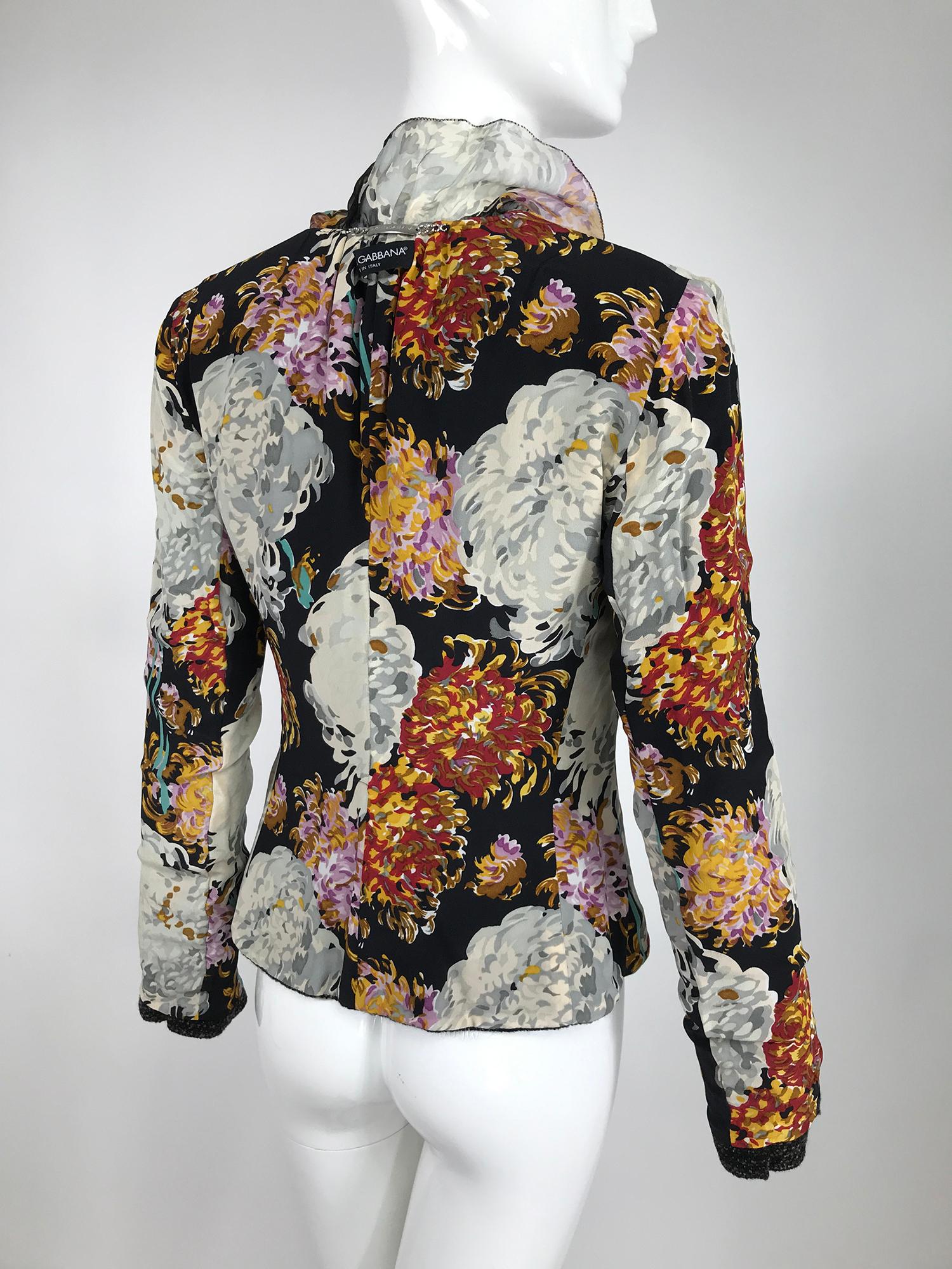 Dolce and Gabbana Tweed Jacket with Floral Silk Lining For Sale at ...
