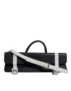 Dolce & Gabbana Zweifarbige Schultertasche aus Kalbsleder – Schwarz