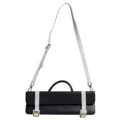 Dolce & Gabbana Zweifarbige Schultertasche aus Kalbsleder – Schwarz