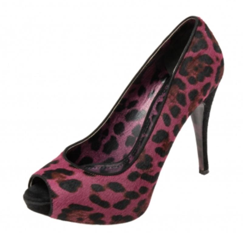 Noir Dolce & Gabbana Two Tone Leopard Print Pony Hair Peep Toe Platform Pumps Size 37 en vente