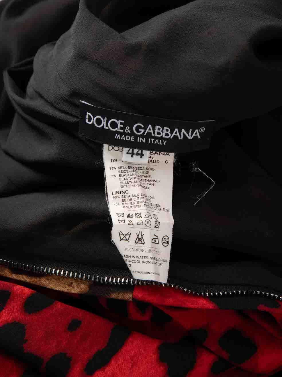 Dolce & Gabbana Two Tone Leopard Sleeveless Dress Size L For Sale 3