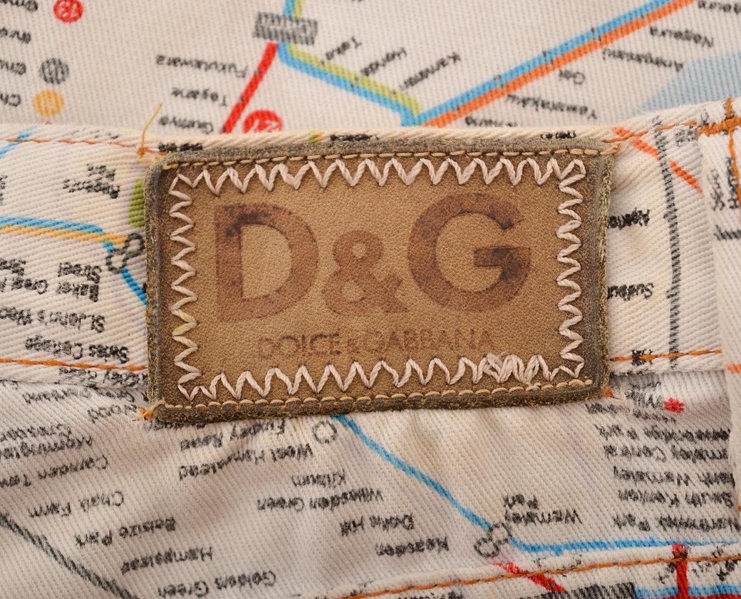 Dolce & Gabbana - Jean en jean à motif « Underground Map » imprimé Unisexe en vente