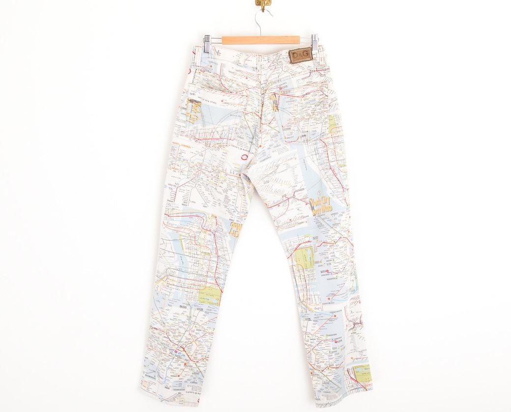 Dolce & Gabbana 'Underground Map' Printed Pattern Denim Jeans For Sale 2