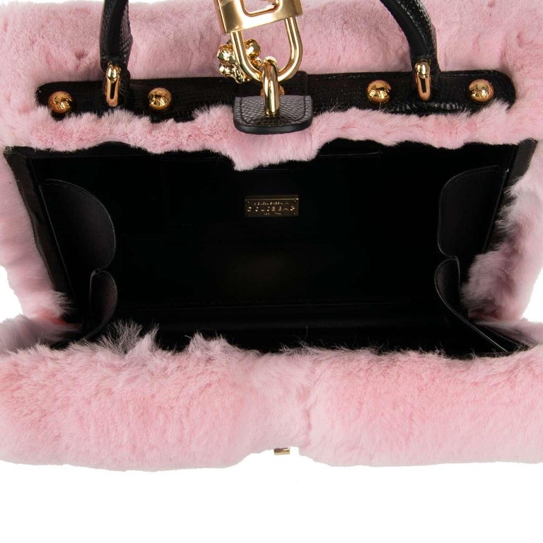 Dolce and Gabbana Unique Rabbit Fur Clutch Bag DOLCE BOX with Heart and ...
