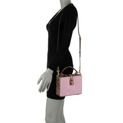Dolce & Gabbana - Unique Snakeskin and Moire Clutch Bag DOLCE BOX Pink