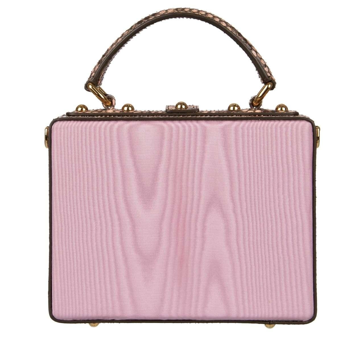 Women's Dolce & Gabbana - Unique Snakeskin and Moire Clutch Bag DOLCE BOX Pink For Sale