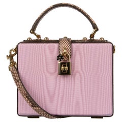 Dolce & Gabbana - Unique Snakeskin and Moire Clutch Bag DOLCE BOX Pink