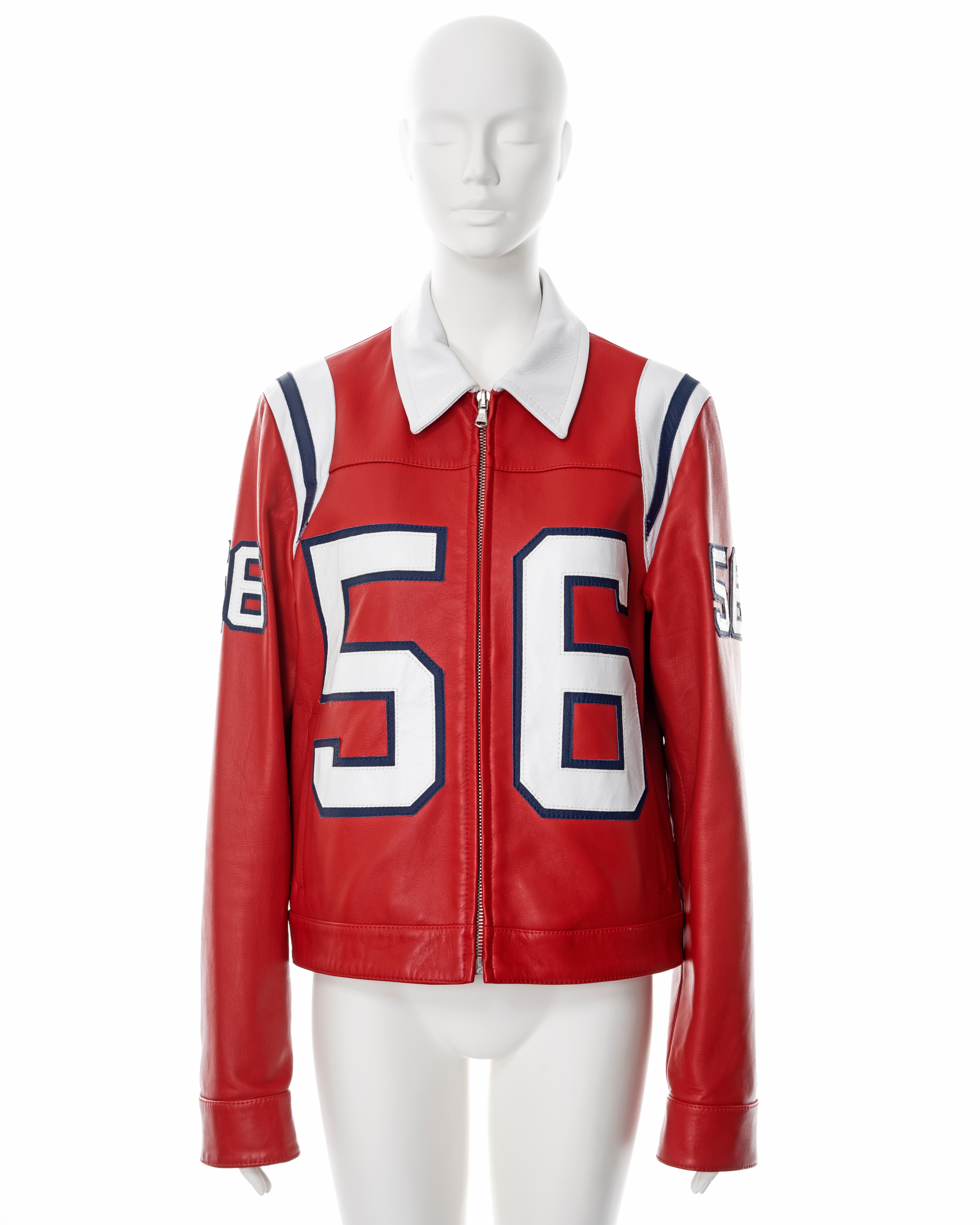 coach red leather jacket