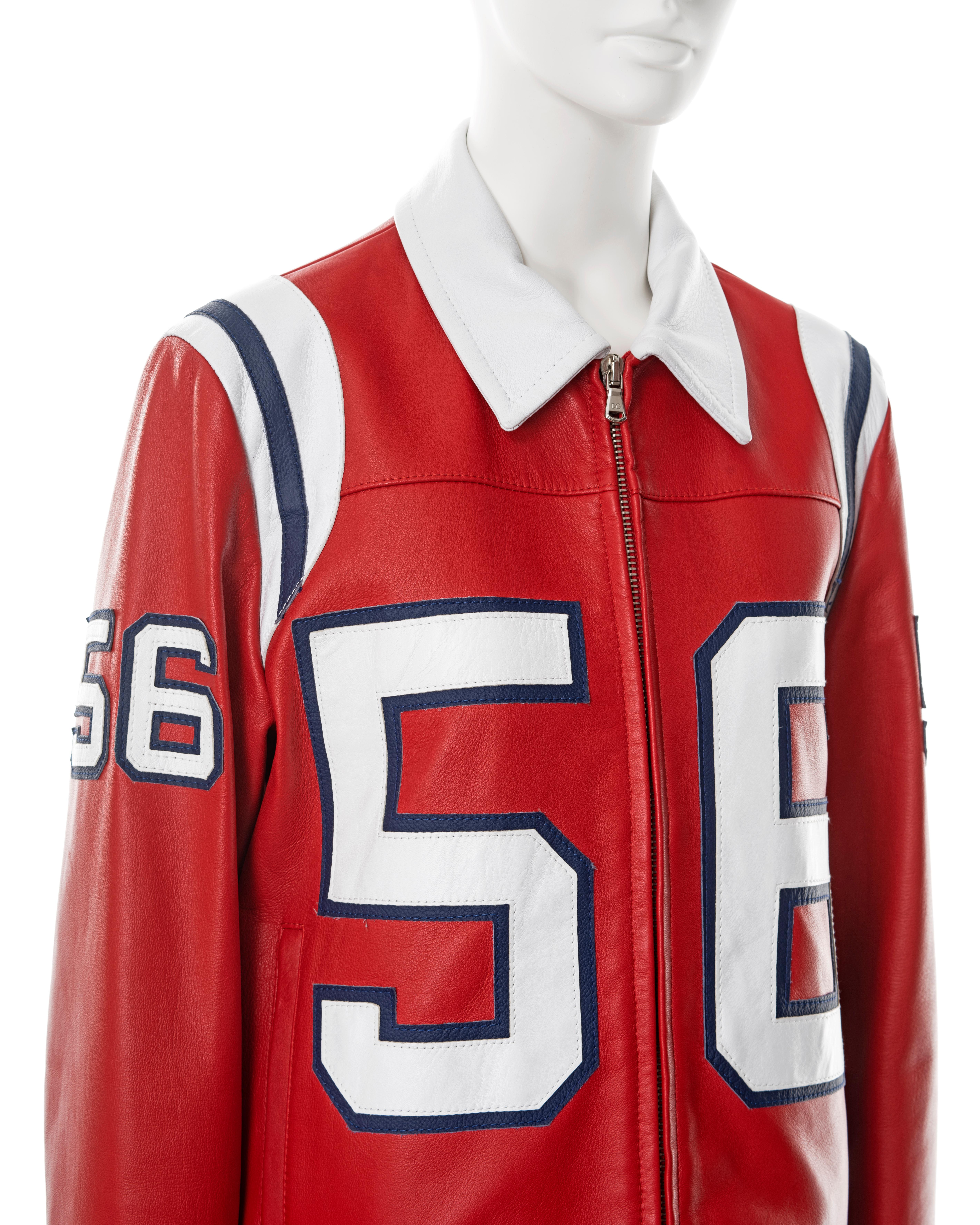 Dolce & Gabbana unisex red leather coach jacket, ss 2002 1