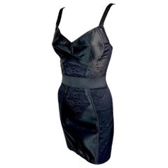 Dolce & Gabbana - Bustier non indossato - Reggiseno con pannelli in pizzo trasparente Bodycon Mini Dress nero