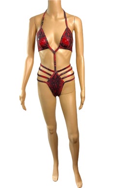 Dolce & Gabbana Unworn Logo Cutout Strappy Bodysuit Monokini Swimsuit Swimwear