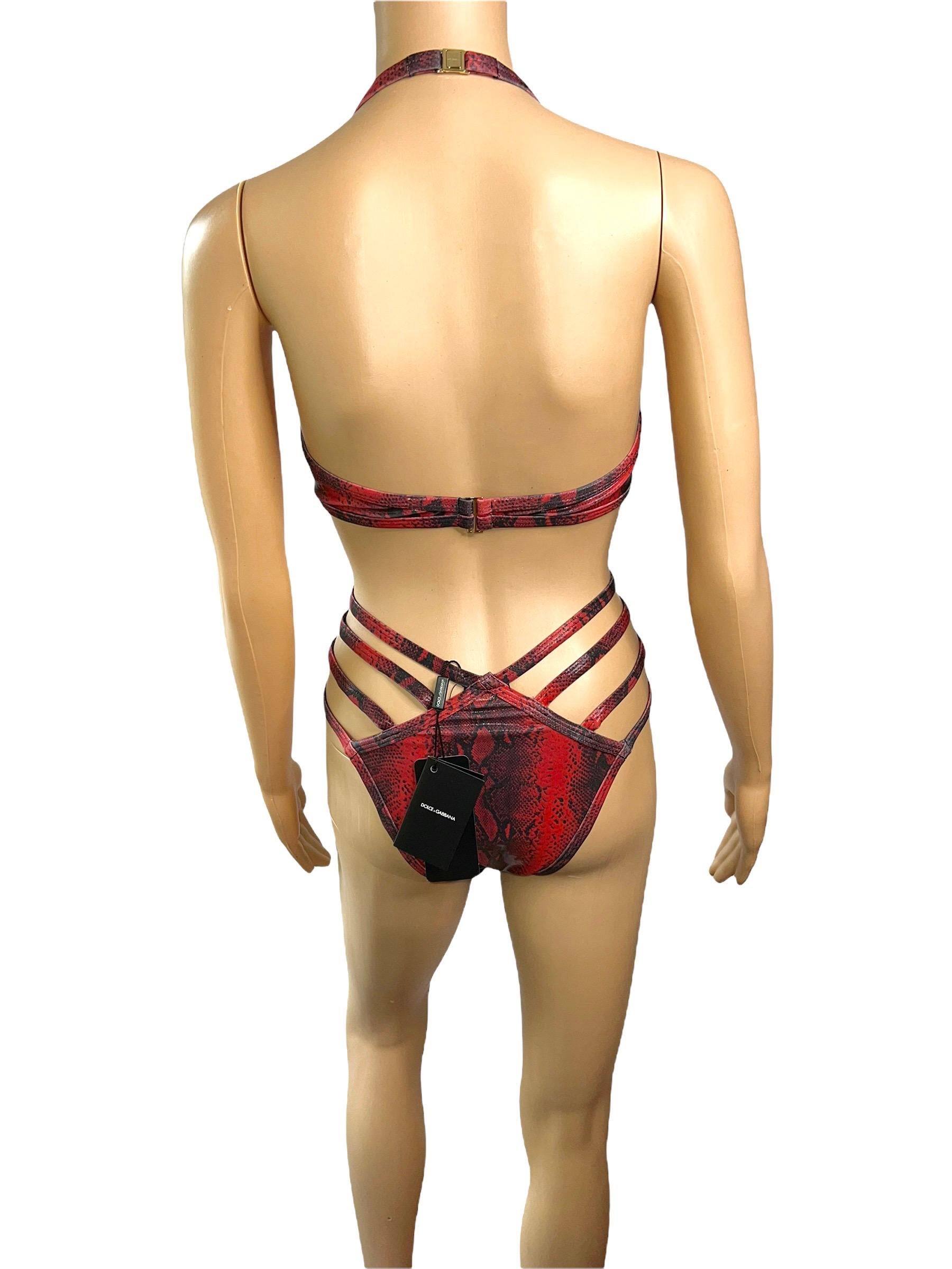 Dolce & Gabbana Unworn Logo Cutout Strappy Bodysuit Monokini Swimsuit Swimwear For Sale 1