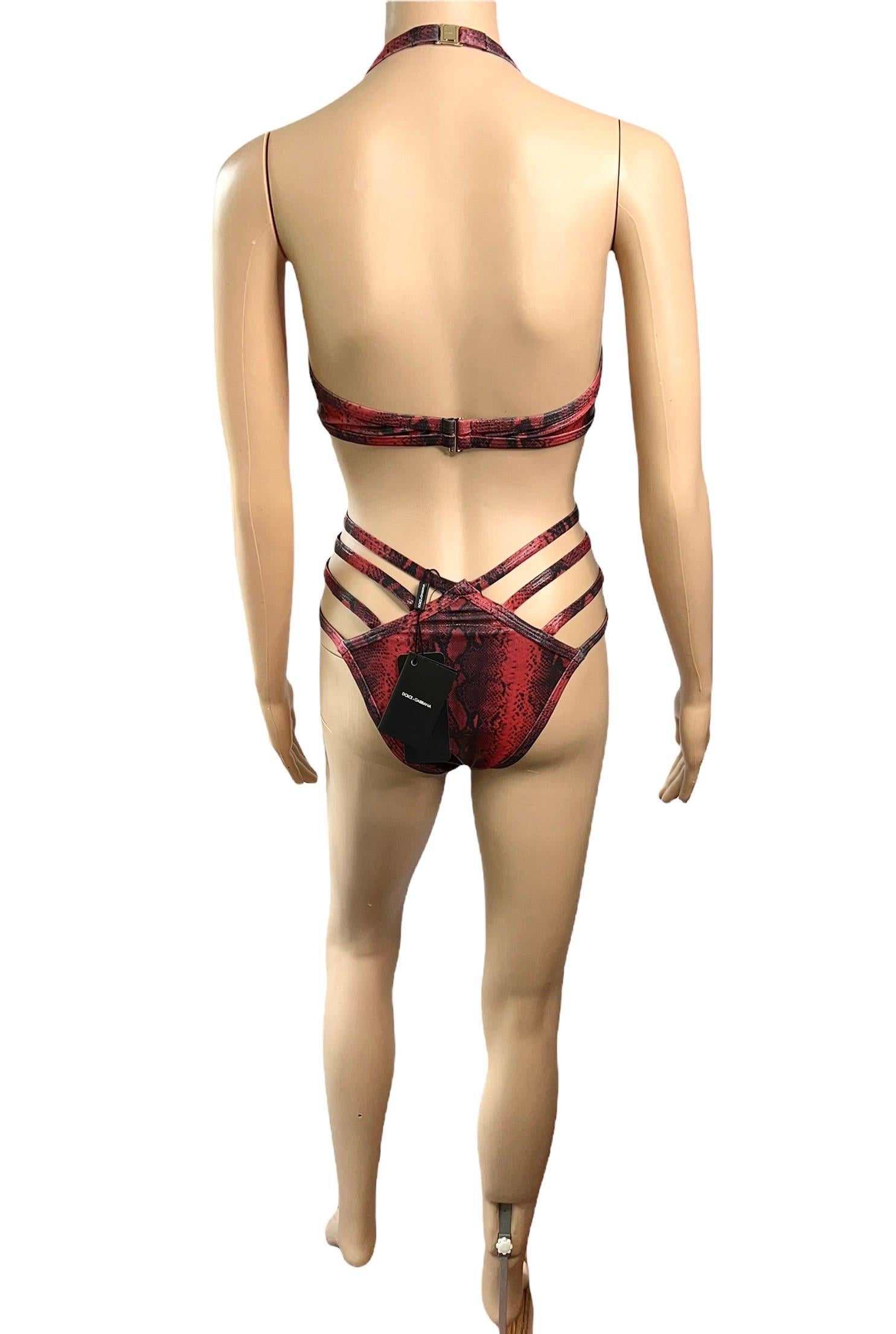 Dolce & Gabbana Unworn Logo Cutout Strappy Bodysuit Monokini Swimsuit Swimwear For Sale 2
