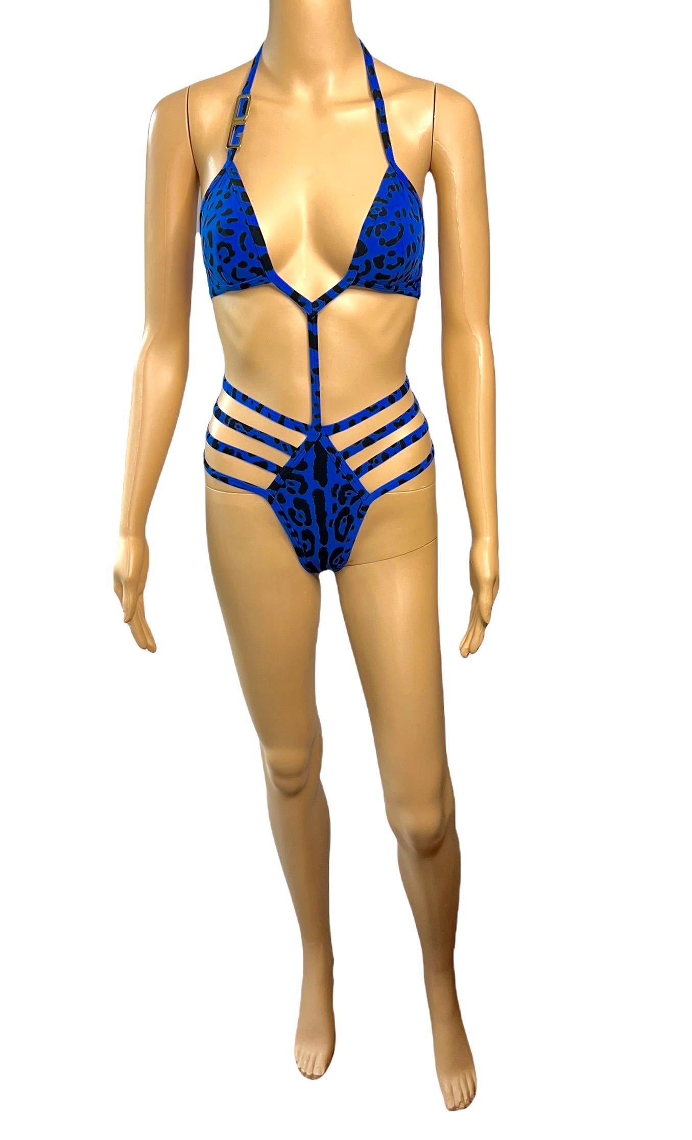 Dolce & Gabbana Unworn Logo Cutout Strappy Bodysuit Monokini Swimsuit Swimwear In New Condition For Sale In Naples, FL