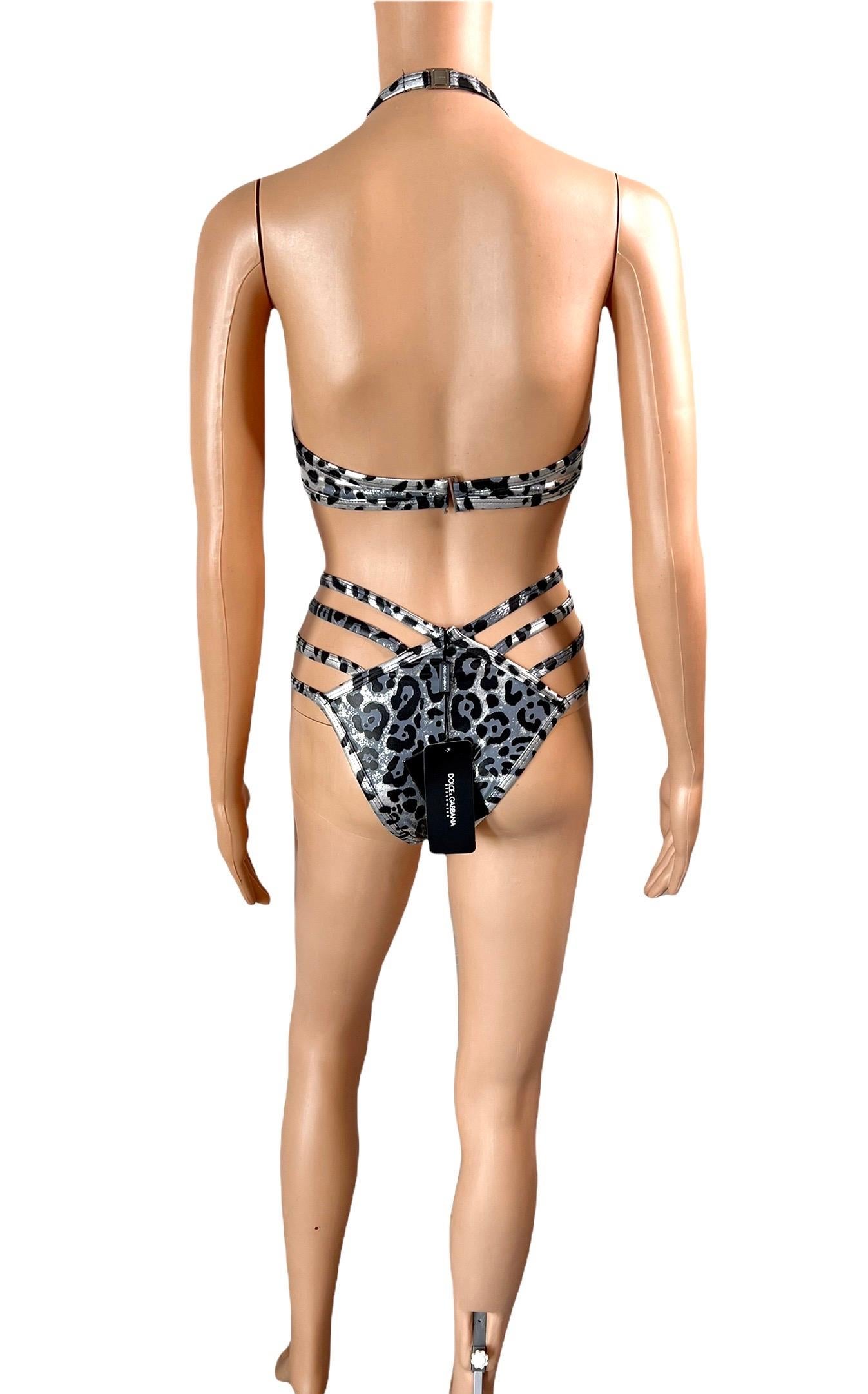 Dolce & Gabbana Unworn Logo Cutout Strappy Bodysuit Monokini Swimsuit Swimwear For Sale 2