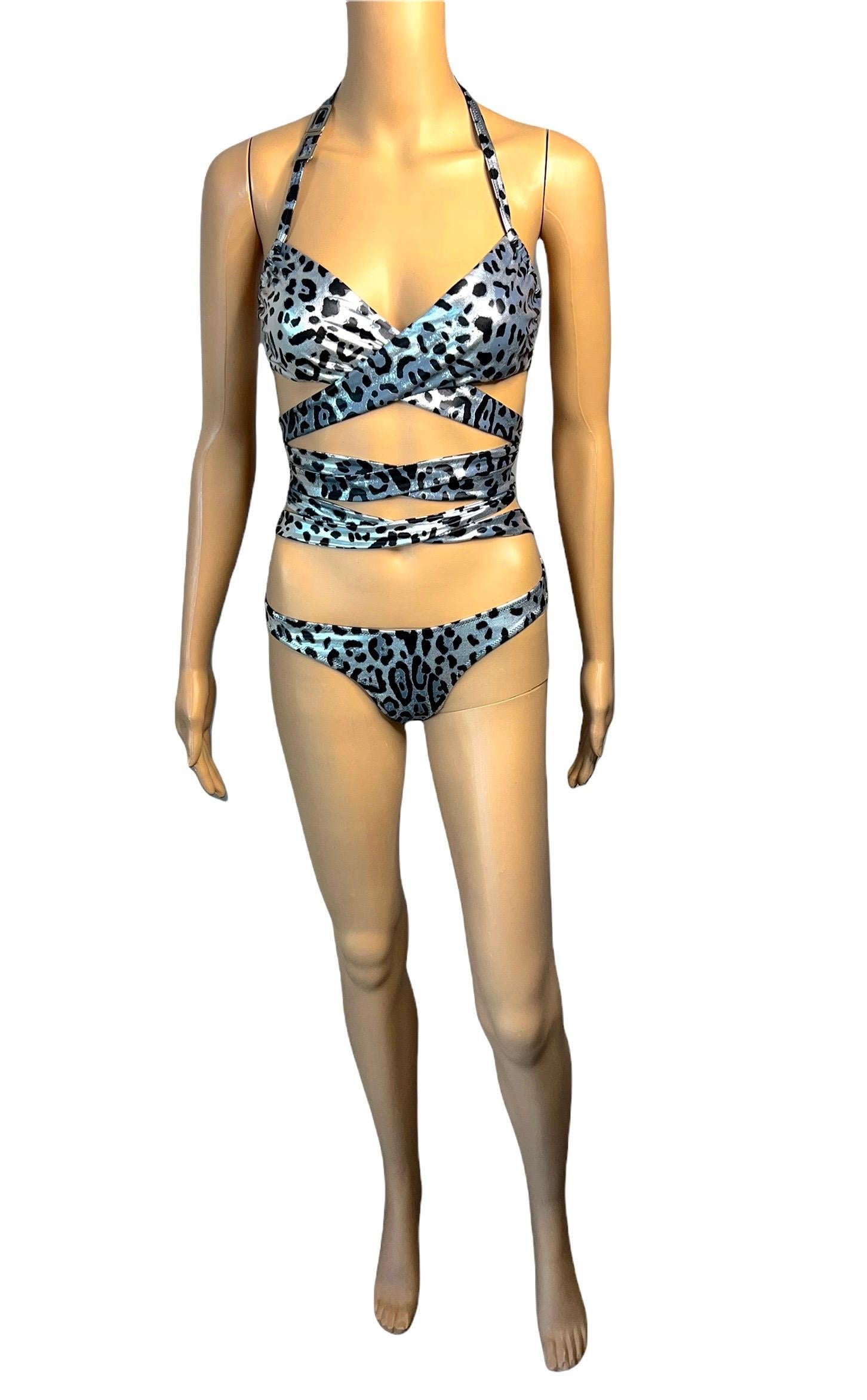 Dolce & Gabbana Unworn Logo Wrap Tie Up Bikini Swimwear Swimsuit 2 Piece Set In New Condition For Sale In Naples, FL