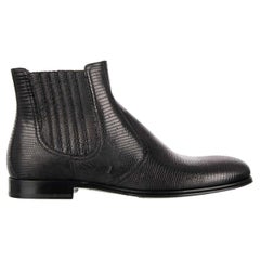 Dolce & Gabbana Varan Leather Ankle Boots Shoes MARSALA Black 43 UK 9 US 10
