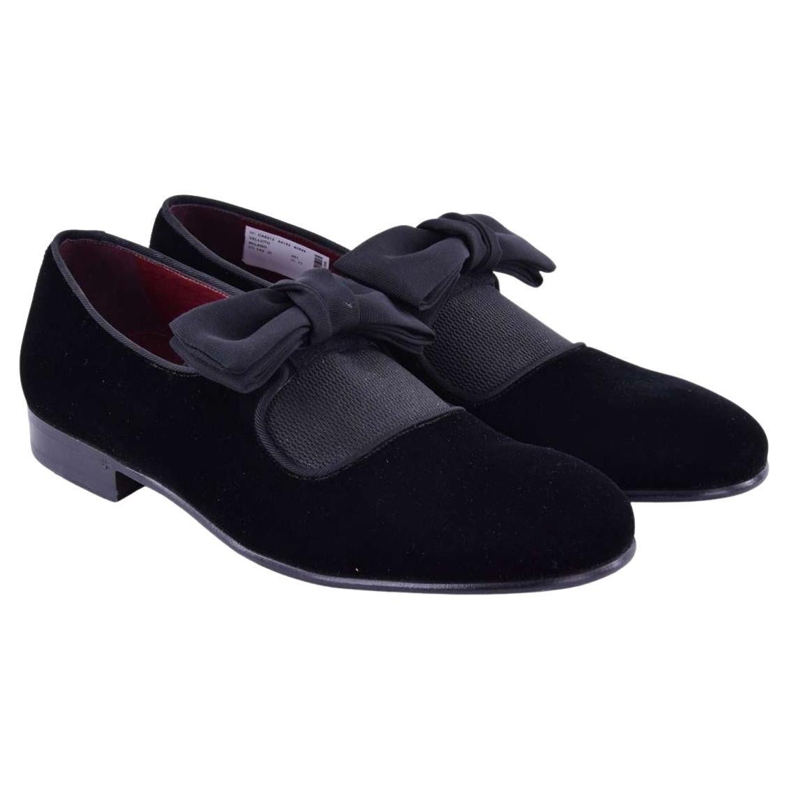 Dolce & Gabbana - Velour Slip-Ons MILANO with Bow Tie EUR 39.5 For Sale