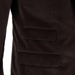 Dolce & Gabbana Velvet Blazer NAPOLI with Peak Lapel and Pockets Brown 48
