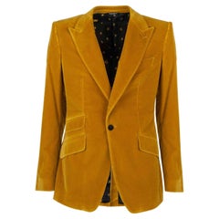 Dolce & Gabbana Velvet Blazer SICILIA with Peak Lapel and Pockets Yellow 44