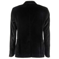 Dolce & Gabbana Samt-Blazer mit Crown-Logo-Revers und Taschen Schwarz 50