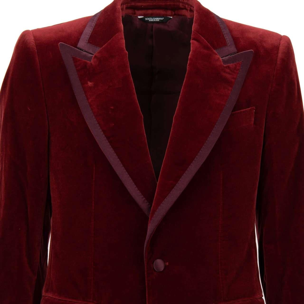 Dolce & Gabbana - Samt-Blazer mit Spitzenrevers in Rot, 48 38 M im Angebot 2