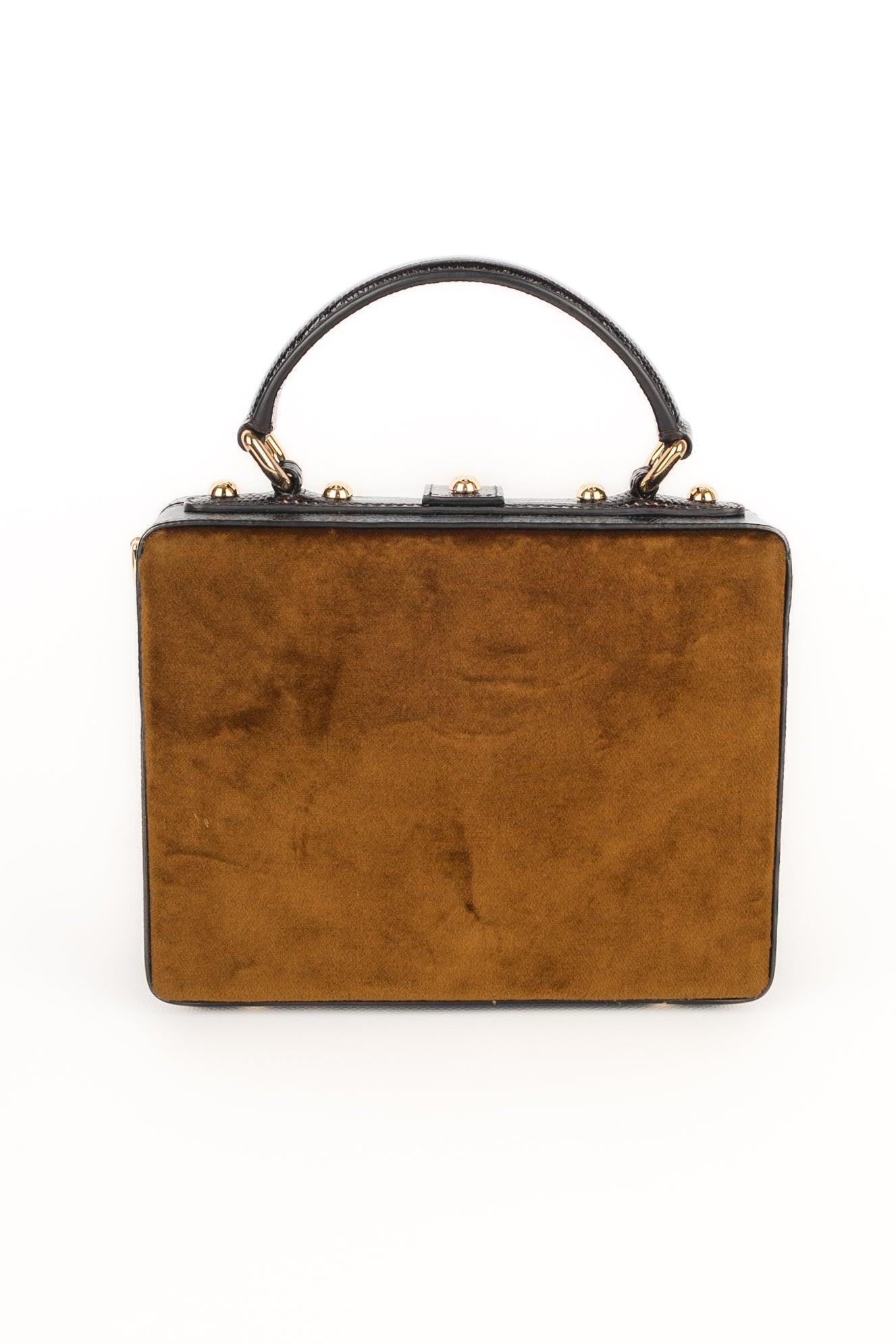Brown Dolce & Gabbana Velvet Box Bag