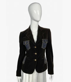 Dolce & Gabbana velvet jacket with denim patch pockets