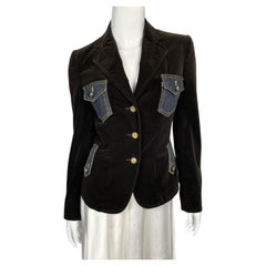 Dolce & Gabbana velvet jacket with denim patch pockets
