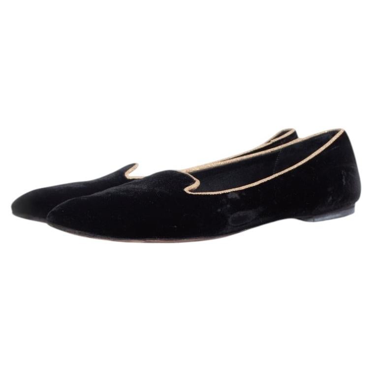 Dolce & Gabbana, Slipper aus Samt in Schwarz