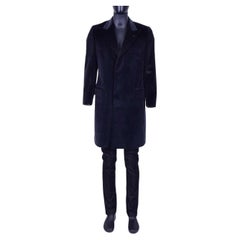 Dolce & Gabbana - Slim Fit Mantel aus Samt in Grau