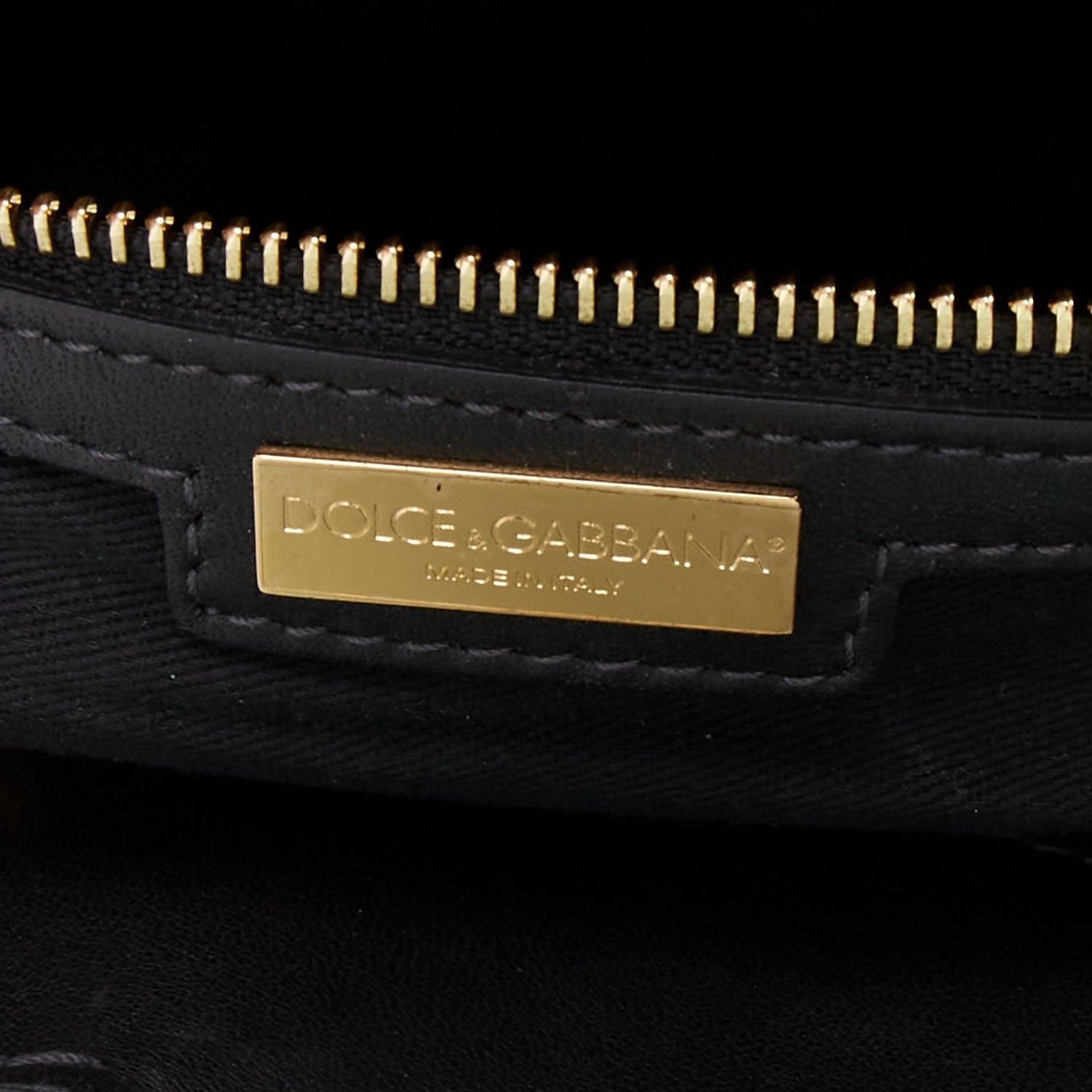 Dolce & Gabbana Vernice Vitello sac fourre-tout en raphia noir laqué et tissé en vente 4
