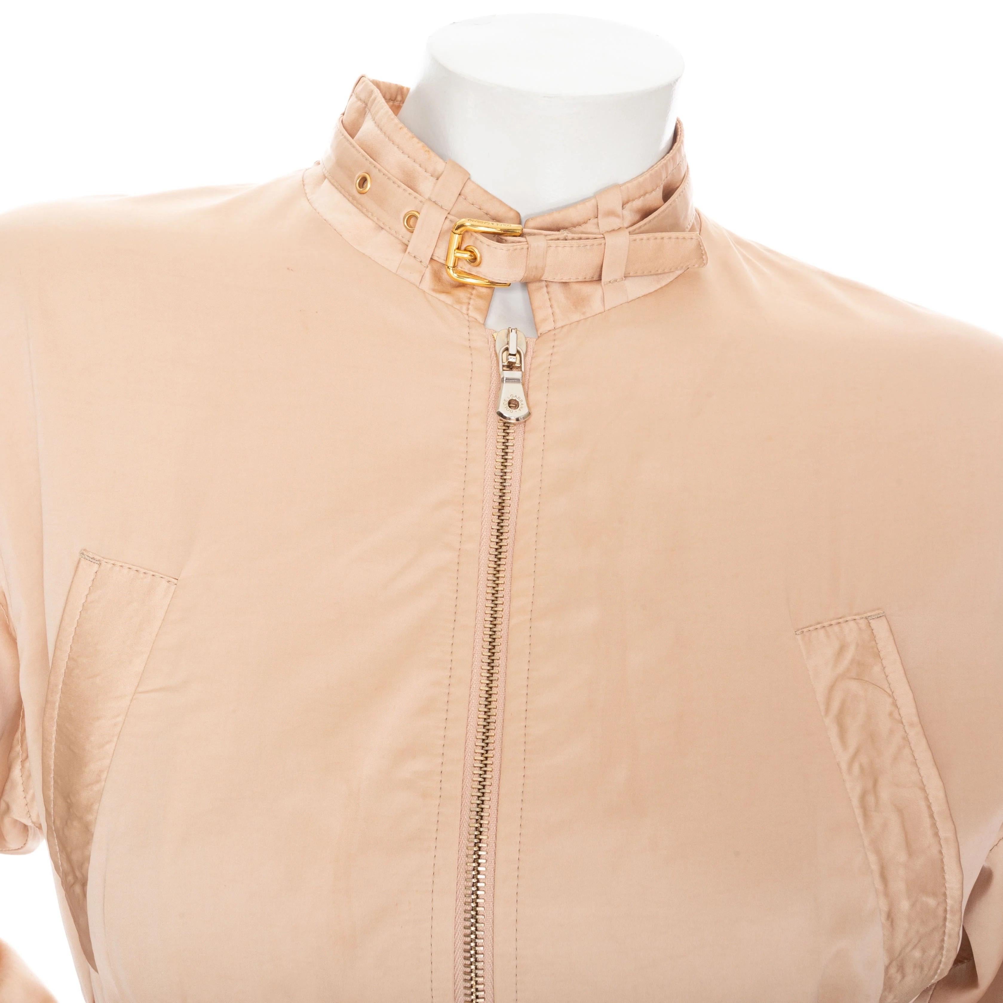 Women's Dolce & Gabbana Vintage 1990s Blush Zip Crop Bomber Jacket For Sale