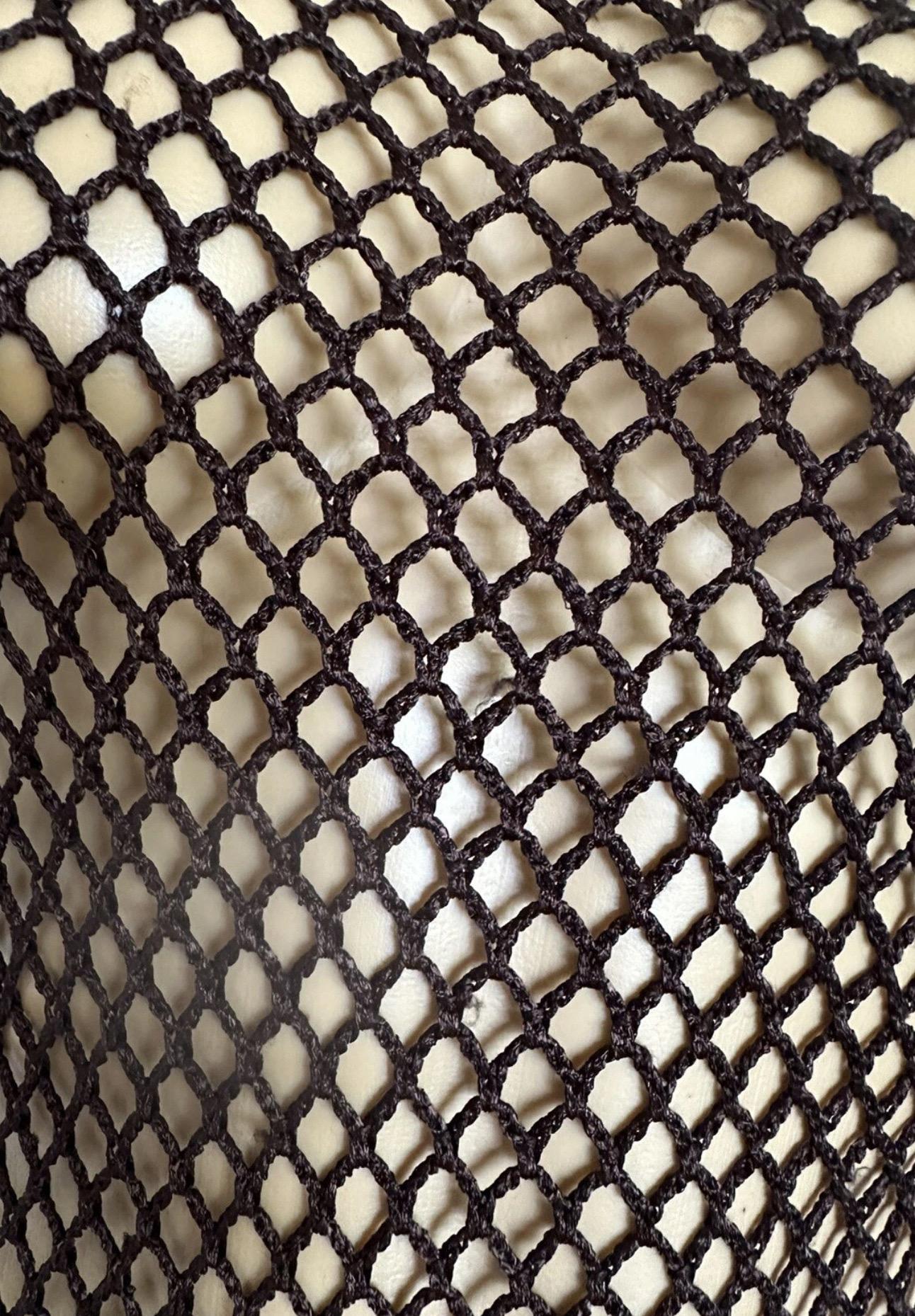 DOLCE & GABBANA Vintage 1990’S Brown Crochet Fishnet Sleeveless Top 1