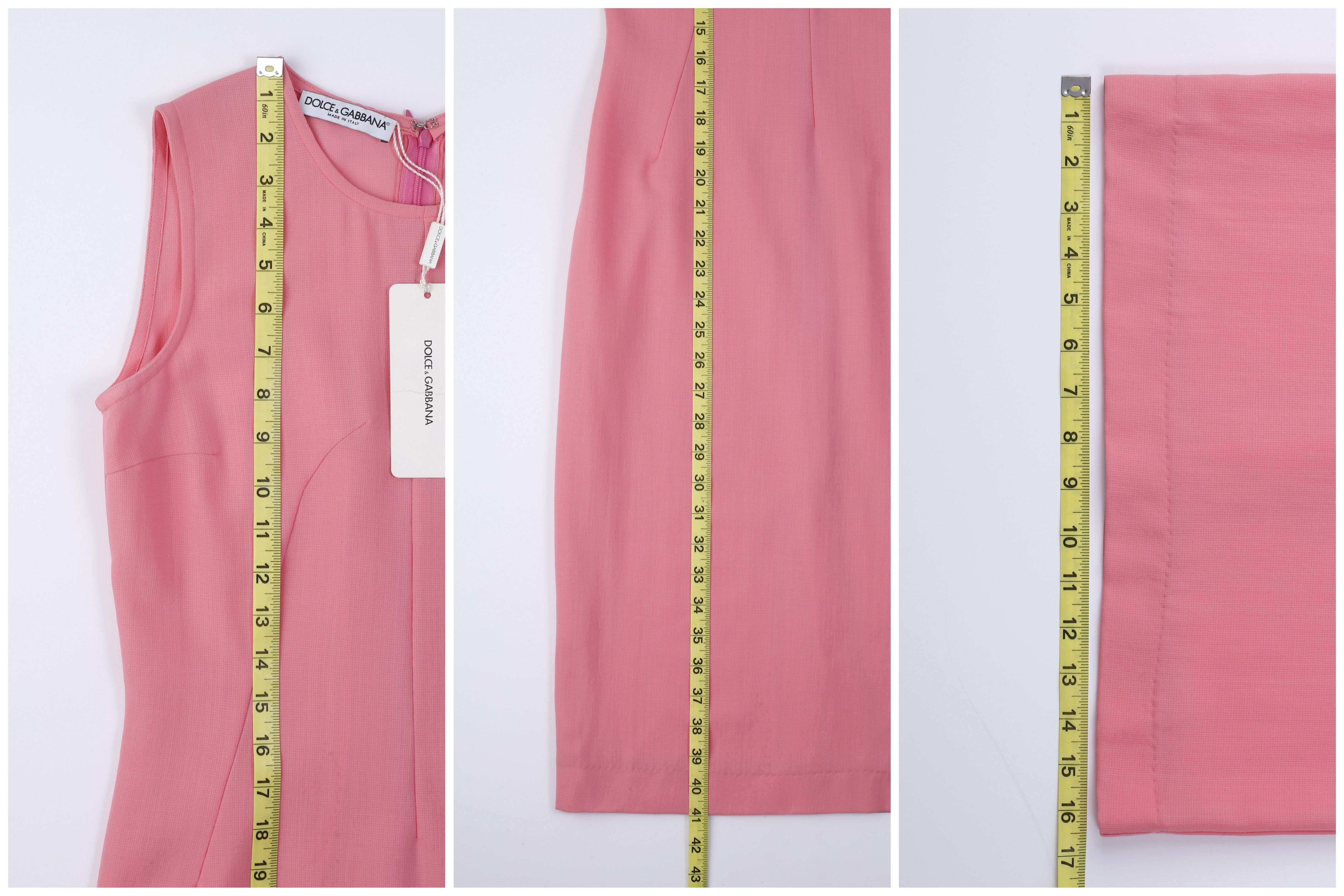 Dolce & Gabbana Vintage 1990's Bubblegum Pink Sleeveless Fitted Sheath Dress 38 For Sale 6
