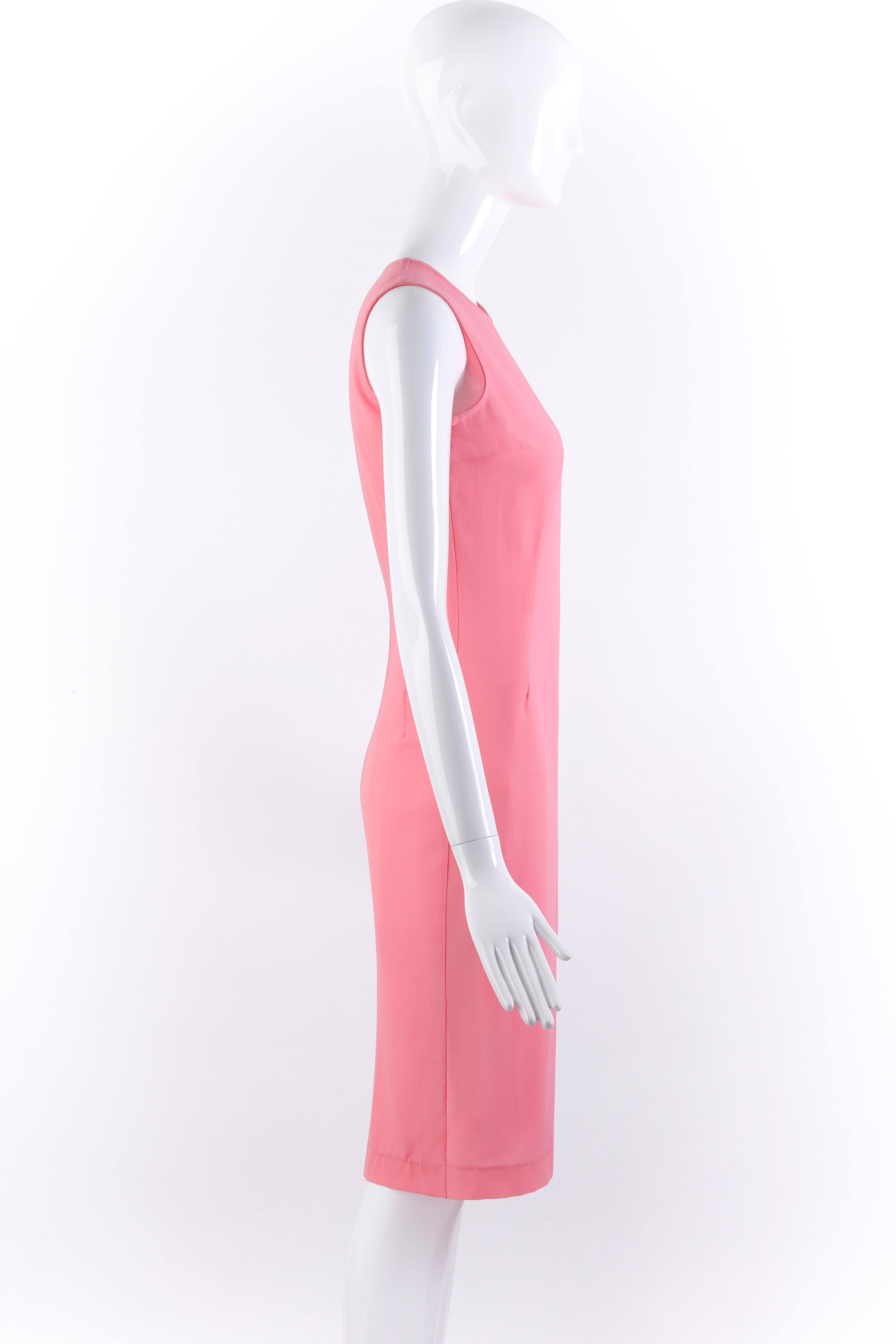 Dolce & Gabbana Vintage 1990's Bubblegum Pink Sleeveless Fitted Sheath Dress 38 For Sale 1