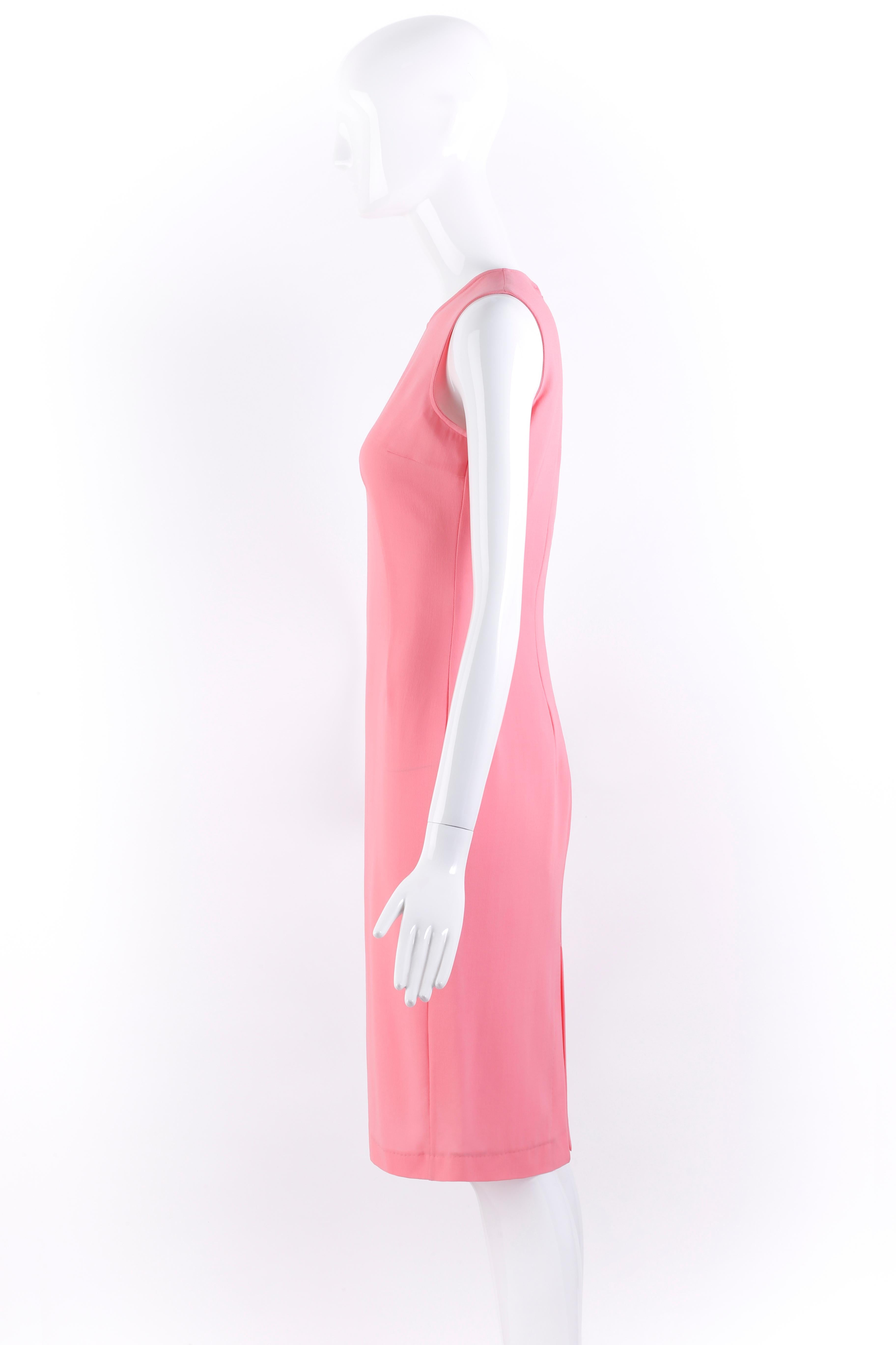 Dolce & Gabbana Vintage 1990's Bubblegum Pink Sleeveless Fitted Sheath Dress 38 For Sale 3